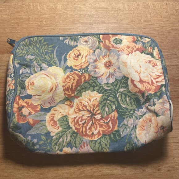 Diane Von Furstenberg floral makeup pouch travel bag w zipper - Picture 11 of 12